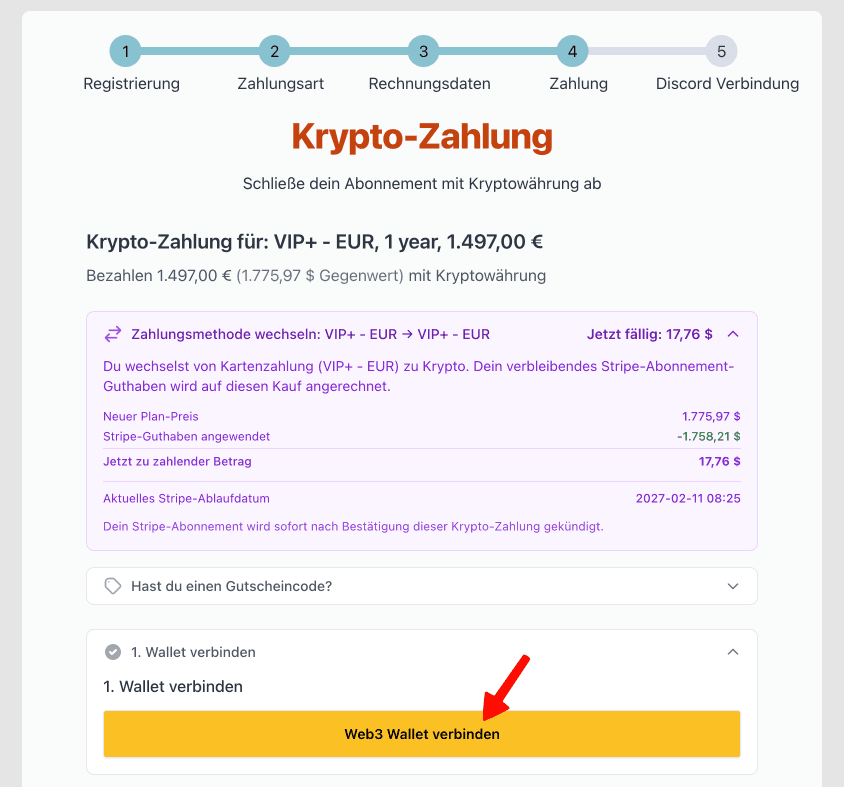 Krypto-Zahlung